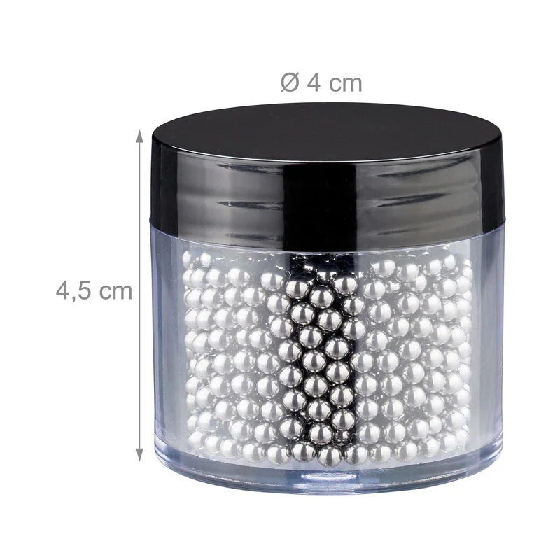 Lot de 1000 billes nettoyantes efficaces réutilisables carafes vases 1 cm en acier inoxydable argenté 13_0007491