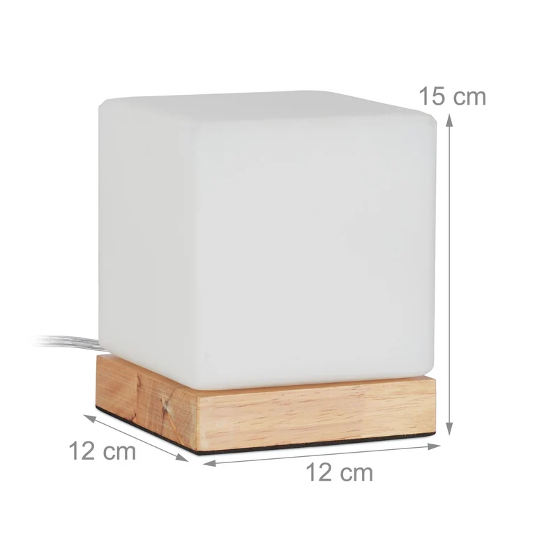 Lampe de table moderne et élégante 24 x 10 x 10 cm avec éclairage agréable en verre opale blanc 13_0007096