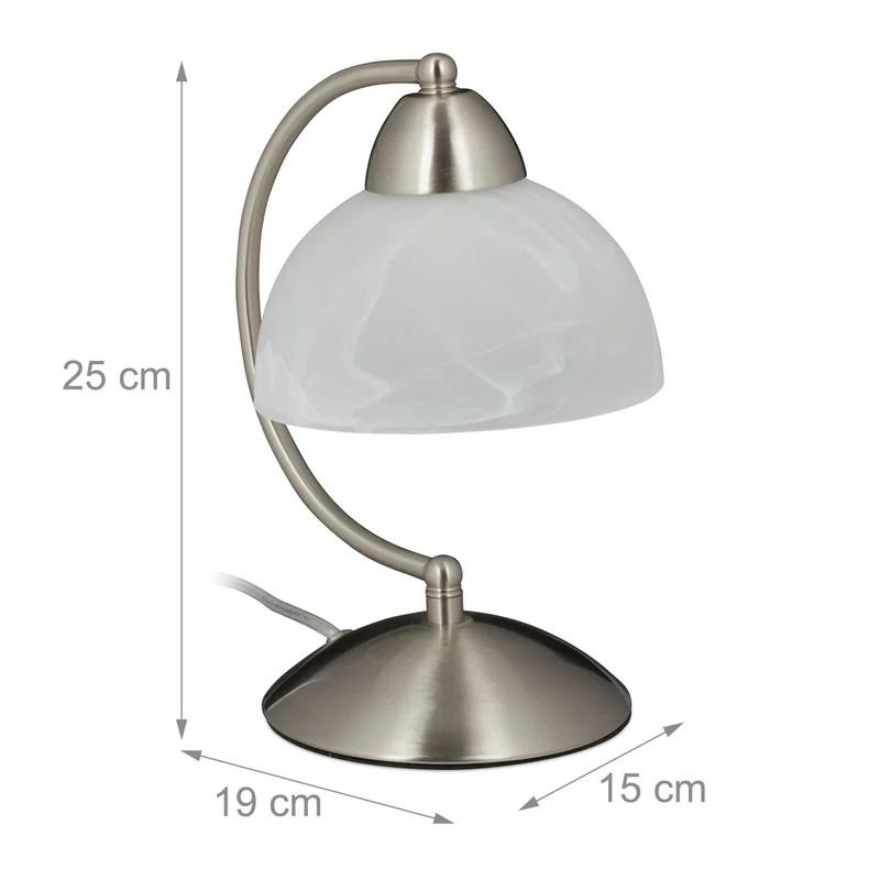 Lampe de table vintage rangement écoénergétique 25 x 15 x 19 cm en métal blanc 13_0007840