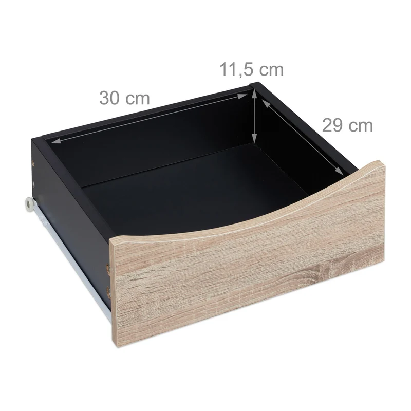 Table de nuit rustique avec tiroir rangement 50 x 40 x 60 cm en bois noir 13_0009650