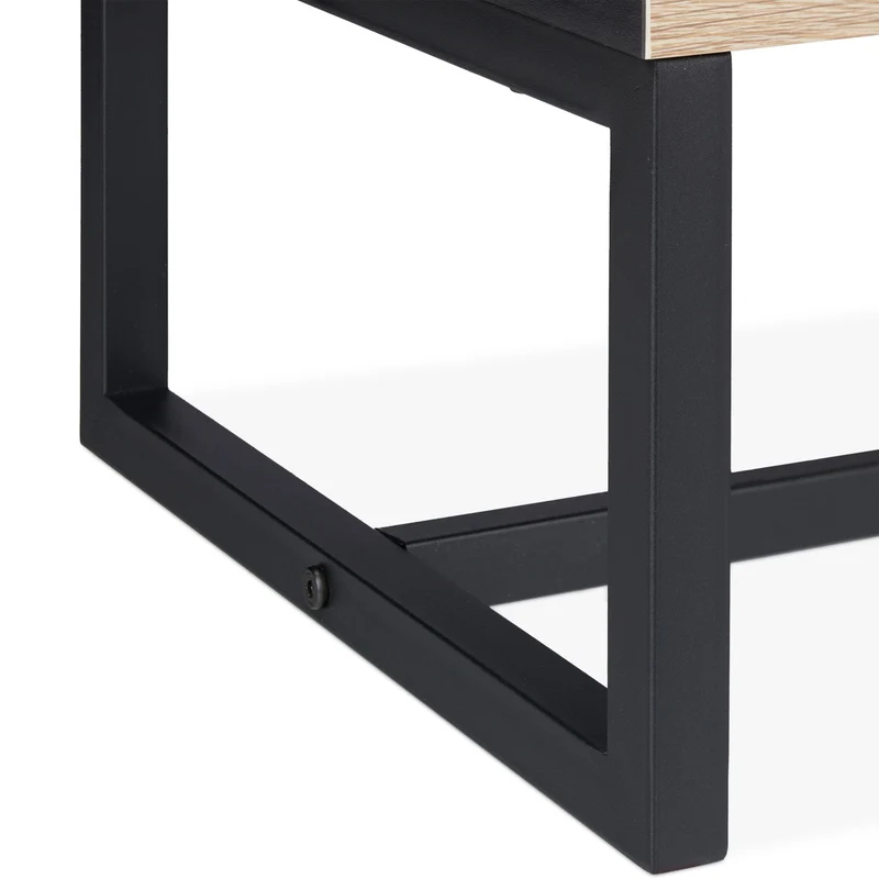 Table de nuit rustique avec tiroir rangement 50 x 40 x 60 cm en bois noir 13_0009650