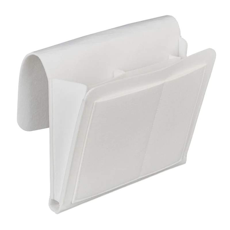 Organisateur de lit avec 5 compartiments rangement pratique chambre 26 x 28 x 5 cm en feutre gris 13_0009727