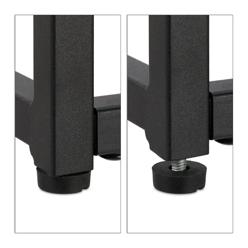 Table de console étroite décorative moderne rangement couloir 90 x 30 x 75 cm en métal noir 13_0009066