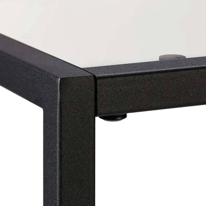 Table de console étroite décorative moderne rangement couloir 90 x 30 x 75 cm en métal noir 13_0009066