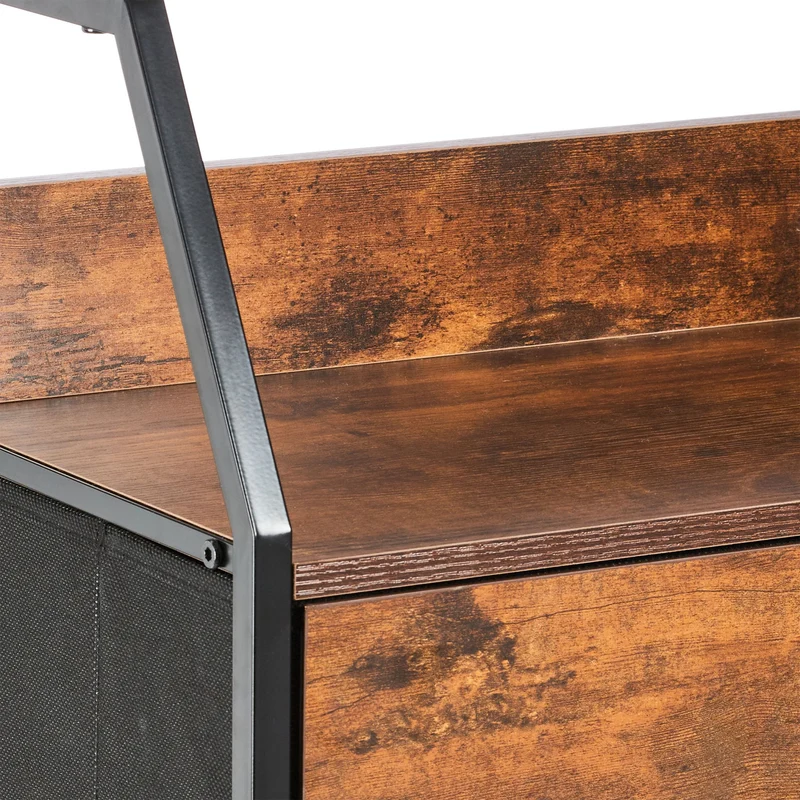 Commode style industriel 3 tiroirs rangement décoratif salon couloir 80 x 40 x 90 cm en MDF noir 13_0010862