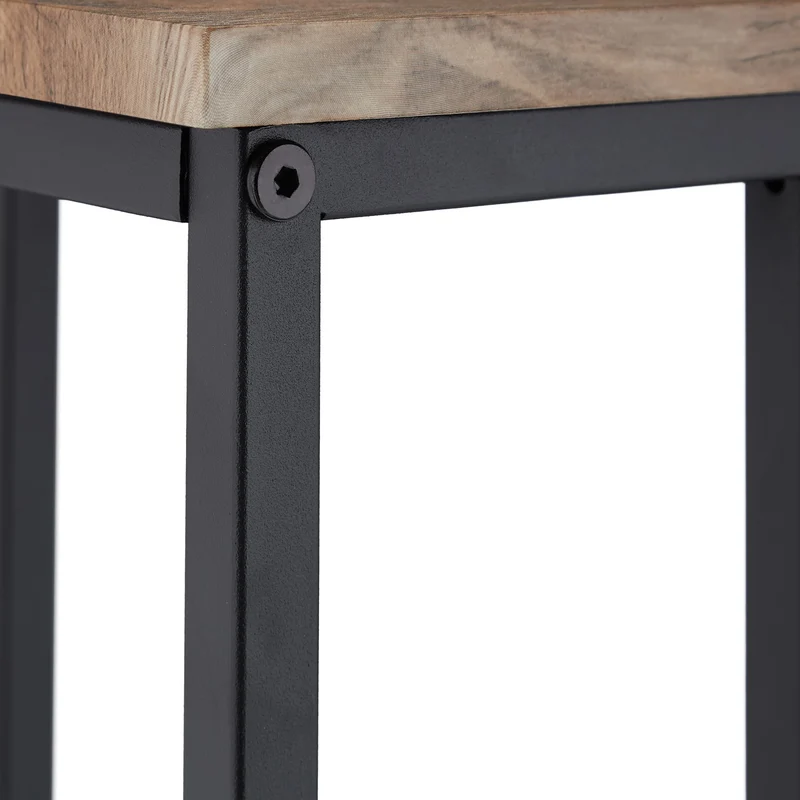 Table d’appoint design industriel moderne forme C 70 x 40 x 60 cm pratique et légère en métal noir 13_0009825