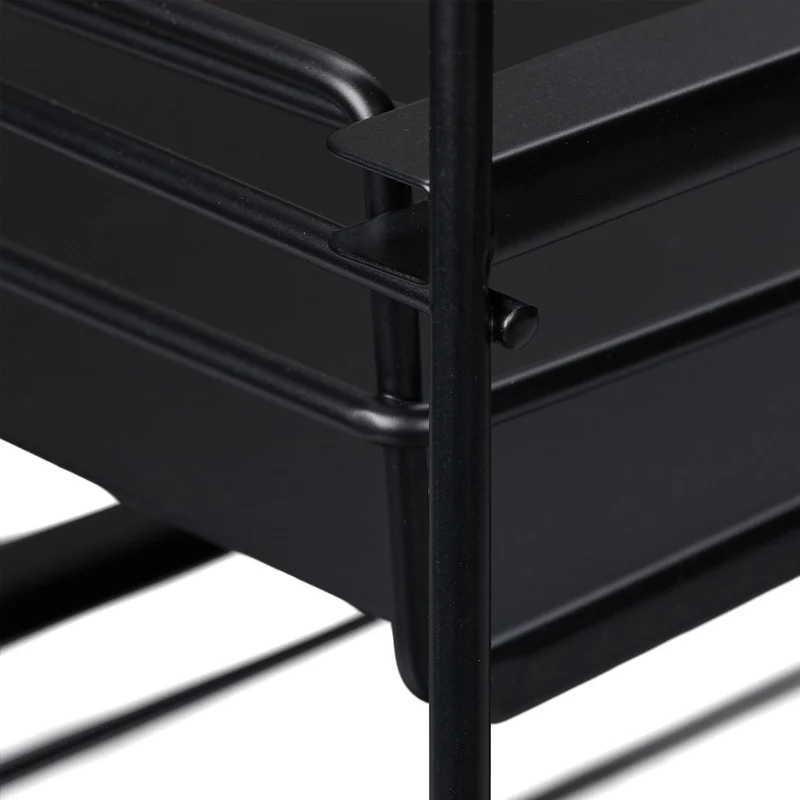 Organiseur de placard avec 2 tiroirs pour rangement cuisine salle de bain 60 x 30 x 30 cm en acier noir 13_0010353