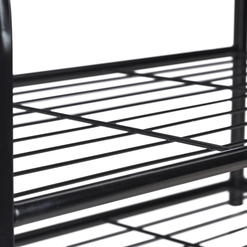 Porte-magazines en métal moderne pour salon chambre d'enfants 81 x 67 x 37 cm avec design grille en métal noir 13_0009949