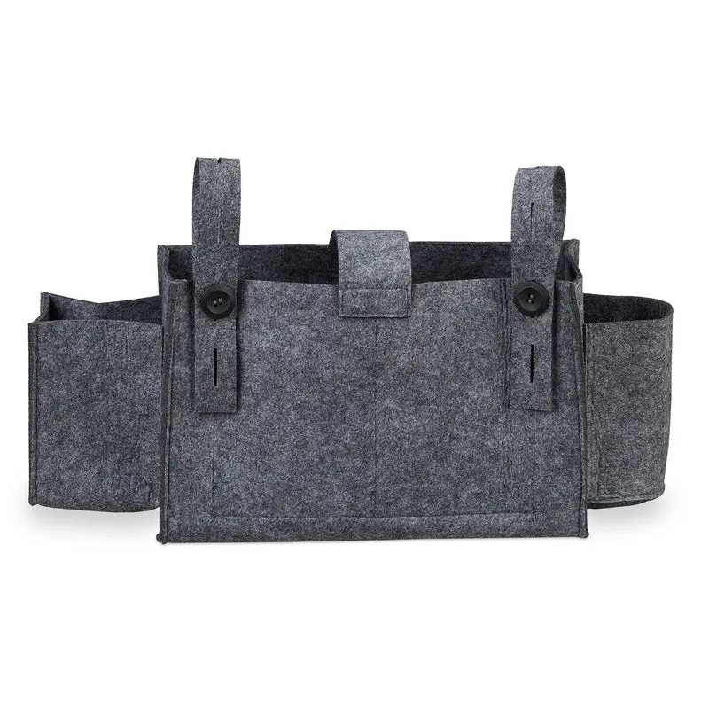 Organiseur de lit mezzanine 23 x 43 x 11 cm 8 compartiments multifonction peau douce en feutre gris 13_0009723