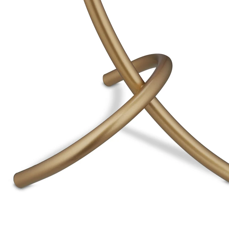 Lampe de table au design incurvé moderne ambiance cosy espace nuit 30 x 30 x 50 cm en métal doré 13_0009691