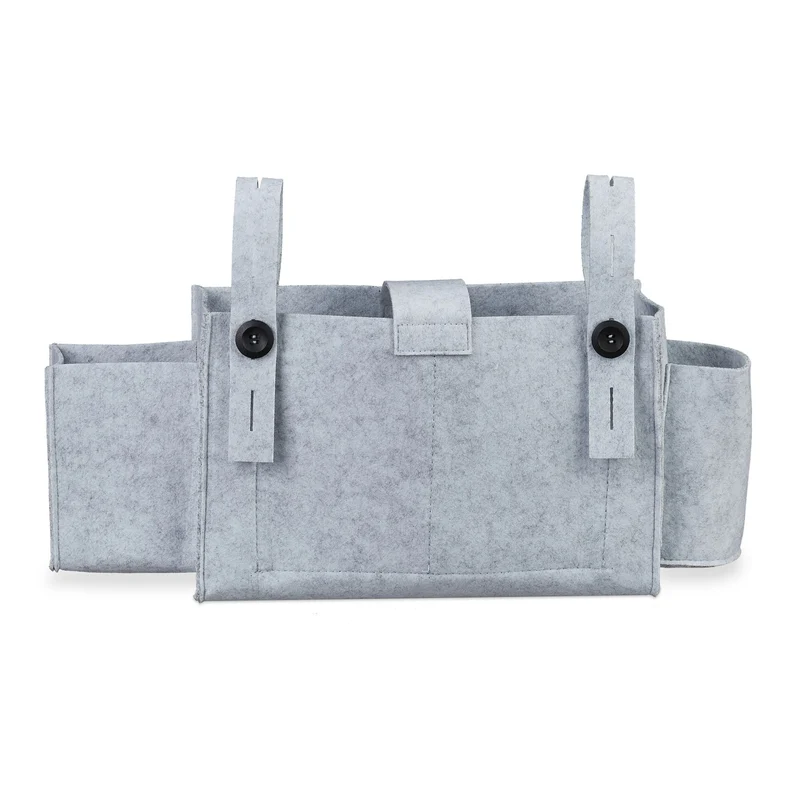 Organiseur de lit mezzanine avec 8 compartiments pratique chambre enfant 23 x 43 x 11 cm en feutre gris 13_0009724