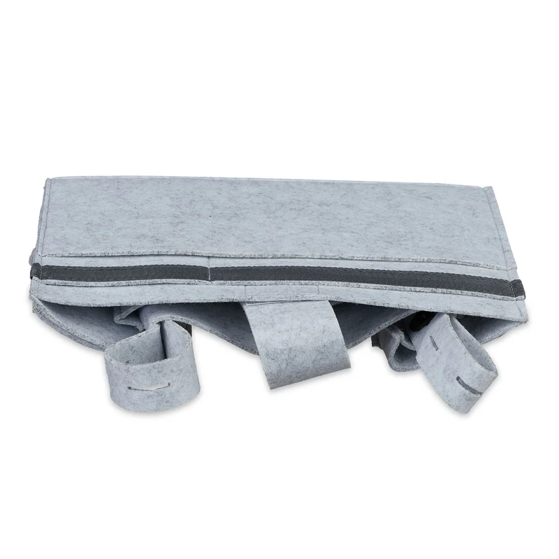 Organiseur de lit mezzanine avec 8 compartiments pratique chambre enfant 23 x 43 x 11 cm en feutre gris 13_0009724
