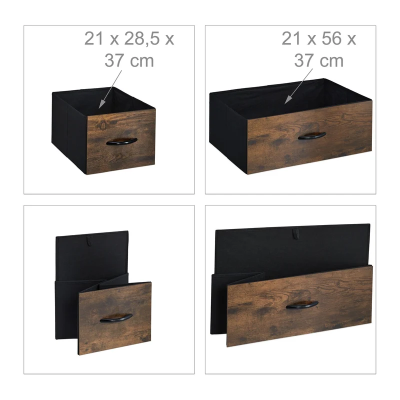 Commode 4 tiroirs moderne style industriel 100 x 40 x 80 cm grand espace de rangement en MDF noir 13_0010907