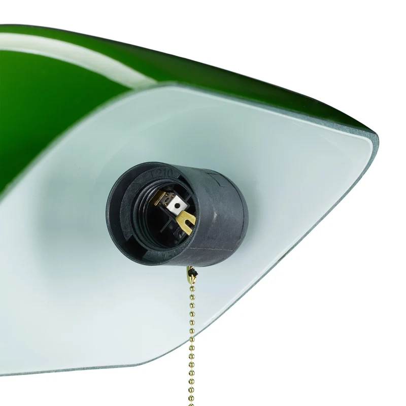 Lampe de bureau vintage style art déco 30 x 15 cm avec interrupteur à tirette en métal vert 13_0010338