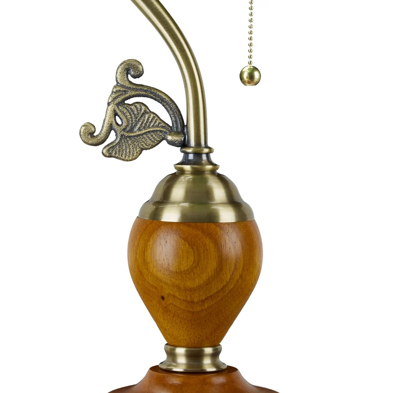 Lampe de bureau vintage style art déco 30 x 15 cm avec interrupteur à tirette en métal vert 13_0010338