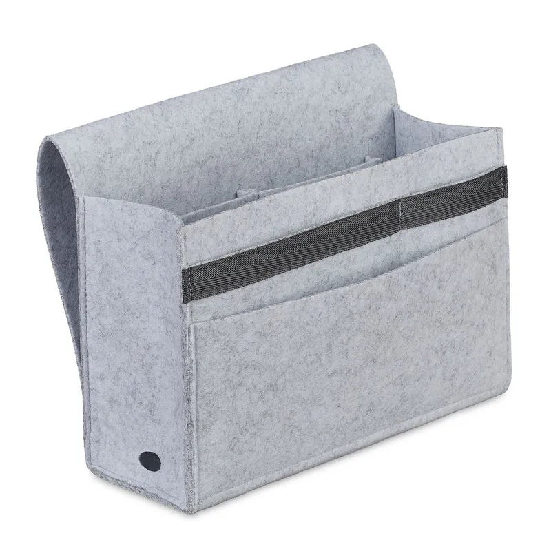 Organisateur de lit avec 6 compartiments pratique chambre 27 x 31,5 x 11,5 cm en feutre gris 13_0009720