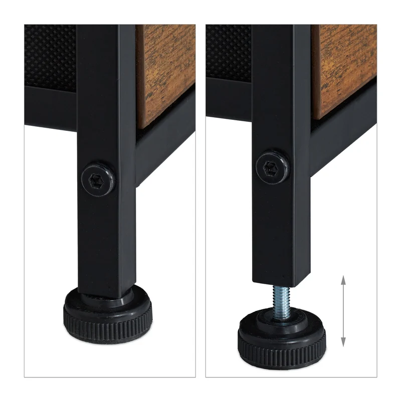 Commode 3 tiroirs pratique style industriel salon couloir 90 x 40 x 80 cm en MDF noir 13_0010896
