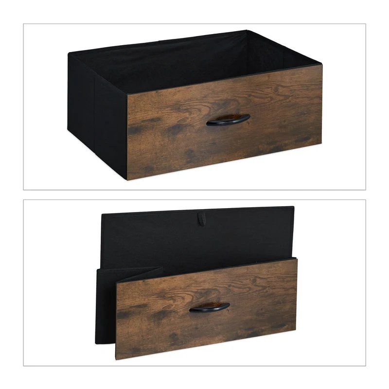 Commode 3 tiroirs pratique style industriel salon couloir 90 x 40 x 80 cm en MDF noir 13_0010896