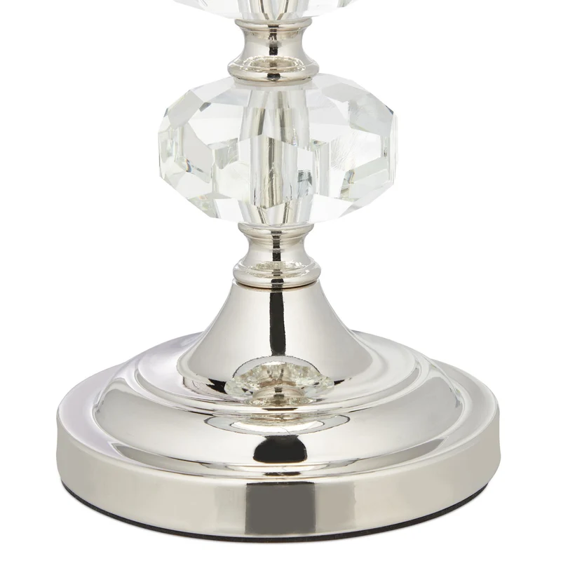 Lampe de table élégante en velours et cristal 30 x 30 x 40 cm éclairage indirect ambiance chaleureuse en velours beige 13_0009931