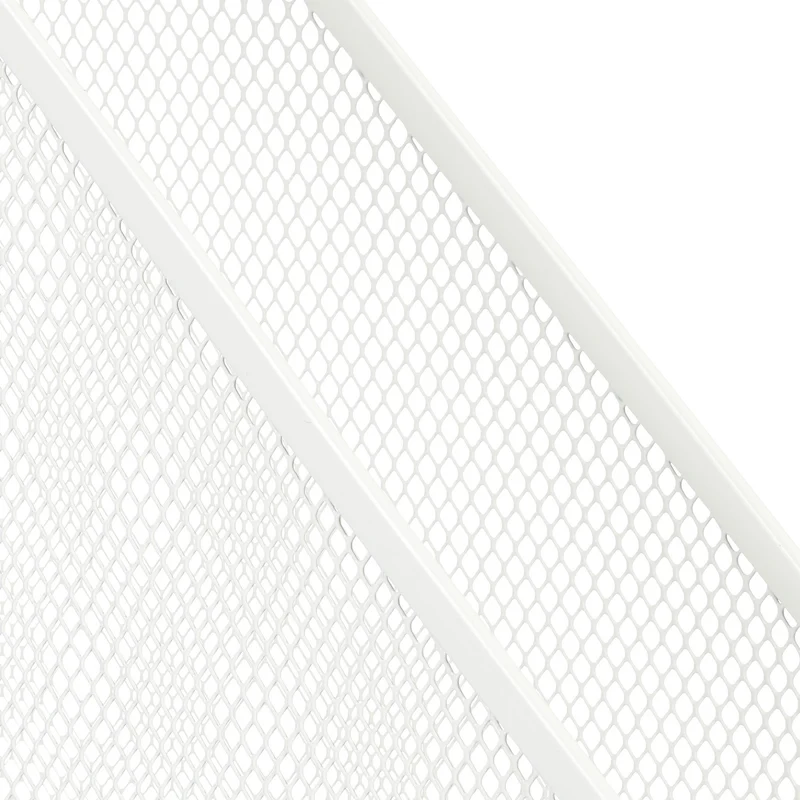 Range-revues à poser design moderne pour bureau 31 x 10 x 23 cm rangement pratique en métal blanc 13_0012577