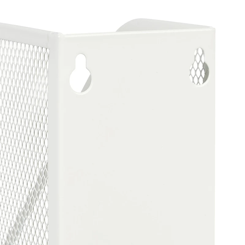 Range-revues à poser design moderne pour bureau 31 x 10 x 23 cm rangement pratique en métal blanc 13_0012577