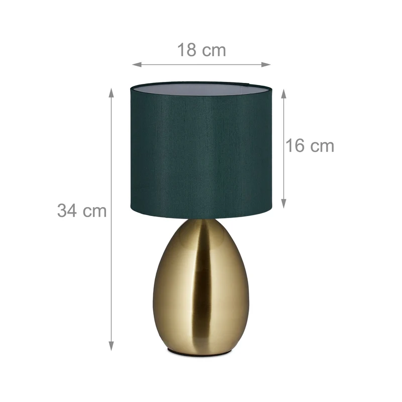 Lampe de chevet tactile moderne éclairage d'ambiance 30 x 15 cm en fer doré 13_0010882