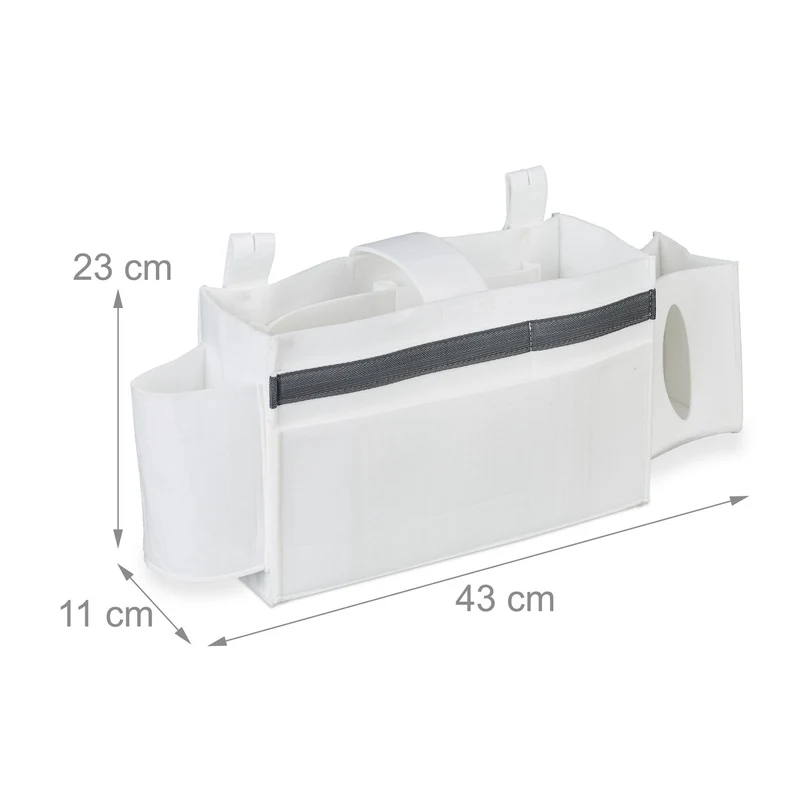 Organiseur de lit mezzanine pratique 23 x 43 x 11 cm 8 compartiments rangement doux en feutre gris 13_0009722