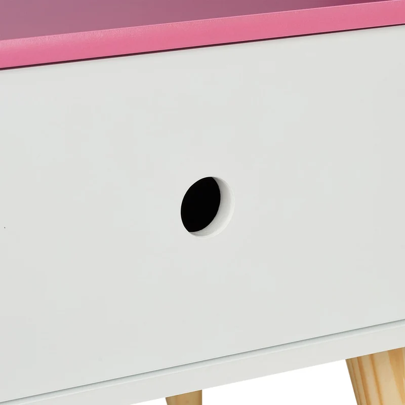 Table de nuit pour enfants rangement pratique 60 x 40 x 30 cm en MDF blanc 13_0012184
