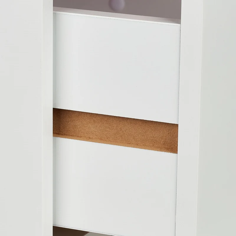 Table de nuit pour enfants rangement pratique 60 x 40 x 30 cm en MDF blanc 13_0012184
