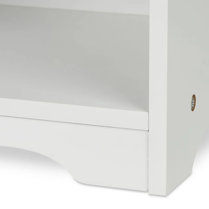 Table de nuit à tiroir pour enfant espace de rangement décoratif 60 x 40 x 40 cm en bois blanc 13_0012247
