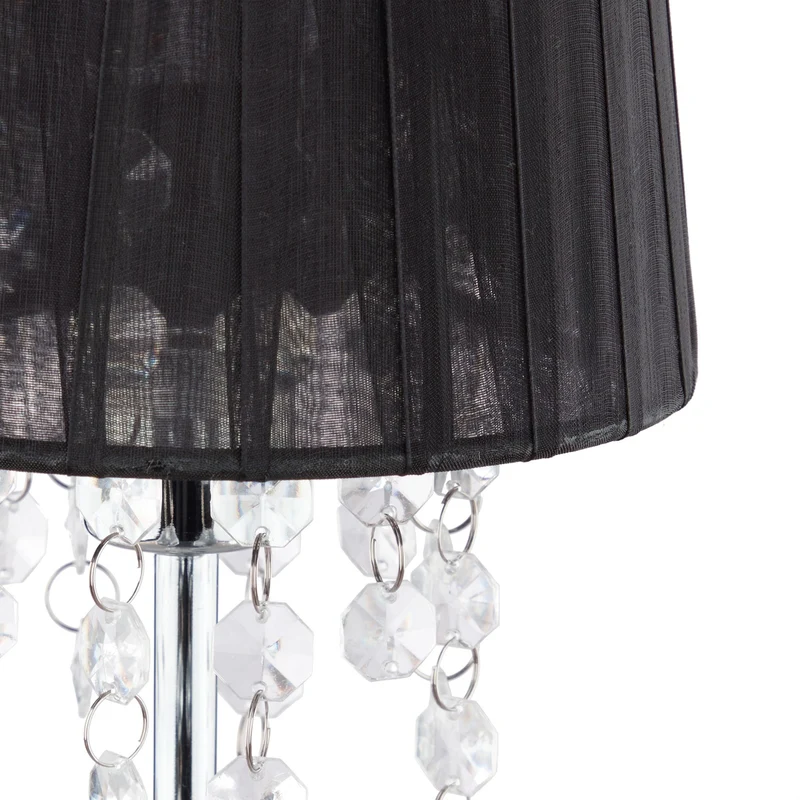 Lampe de table décorative ambiance cosy abat-jour 30 x 20 x 20 cm en organza noir 13_0011004