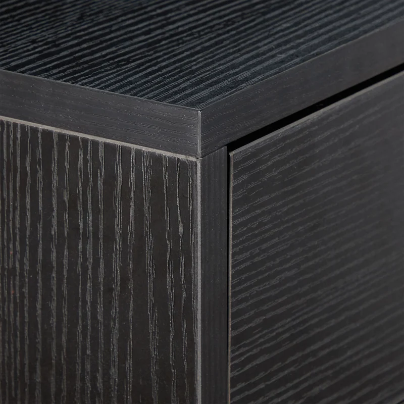 Table console étroite pour couloir rangement décorations 120 x 30 x 75 cm en bois noir 13_0010236