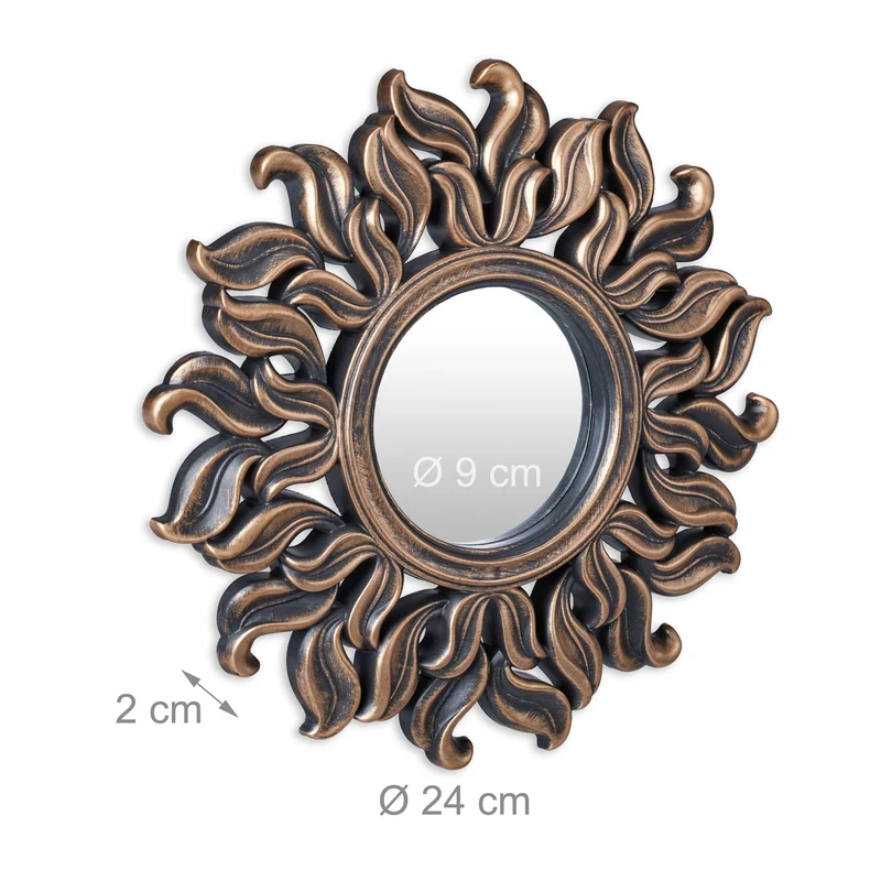 Lot de 3 miroirs décoratifs rayons de soleil salle à manger 30 x 30 x 2 cm en verre bronze 13_0013239