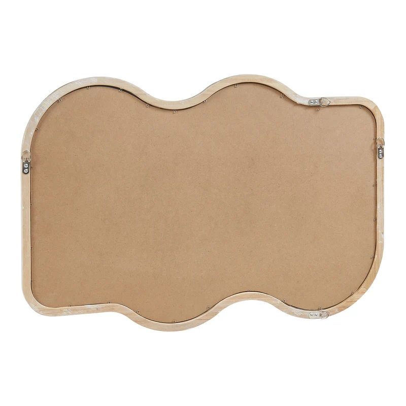 Miroir décoration moderne design mural 90 x 60 cm effet chêne beige 03_0010174
