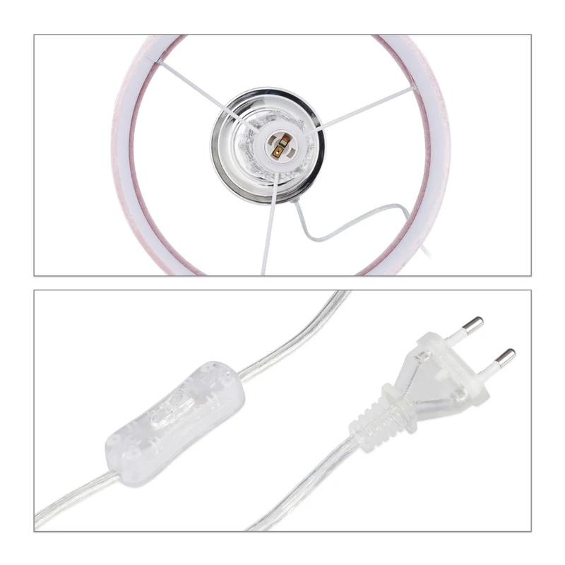 Lampe de chevet élégante design contemporain 30 x 15 x 15 cm lumière tamisée en cristal rose 13_0010841