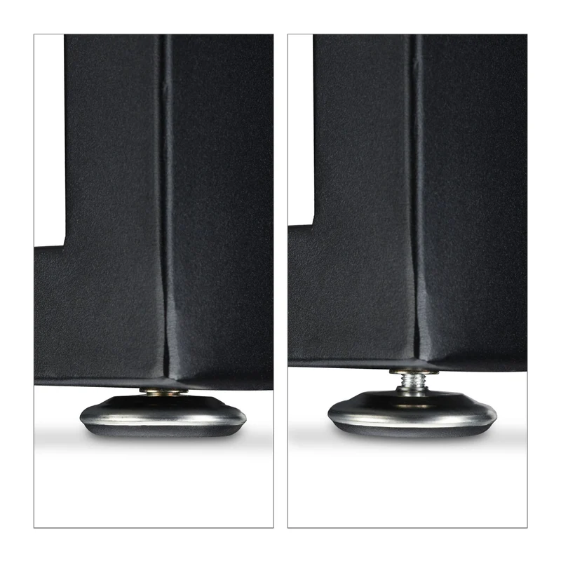 Lot de 2 pieds de table en acier noir pour table d’appoint cuisine design industriel 43 x 30 cm en acier noir 13_0010096