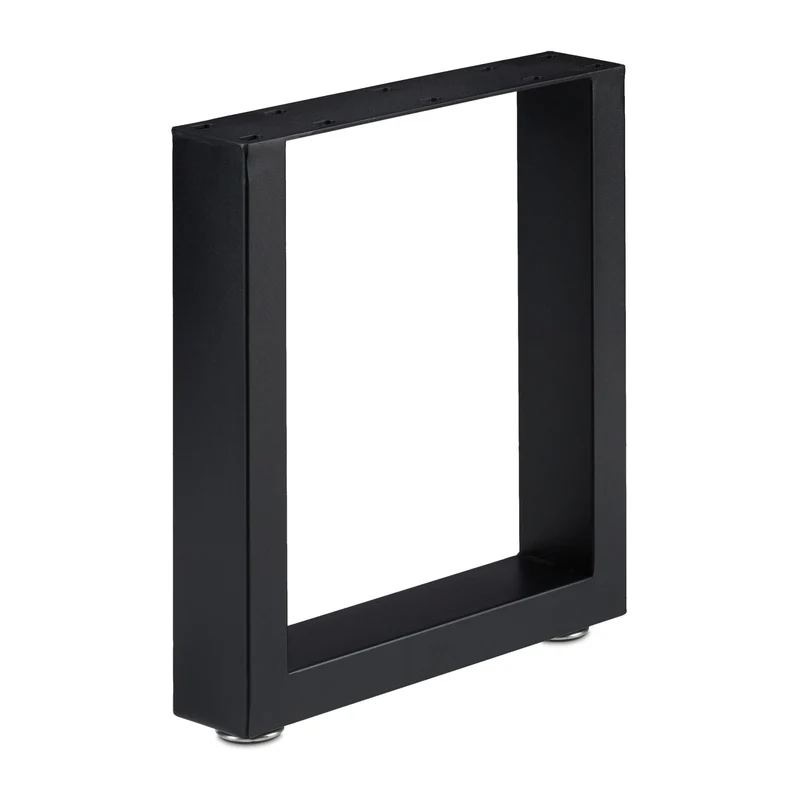 Lot de 2 pieds de table en acier noir pour table d’appoint cuisine design industriel 43 x 30 cm en acier noir 13_0010091
