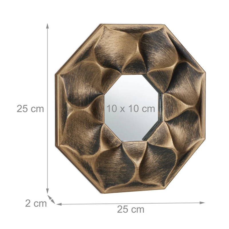 Lot de 3 miroirs décoratifs style fleur à installer ensemble ou séparément 30 x 30 x 2 cm en verre argenté 13_0013229