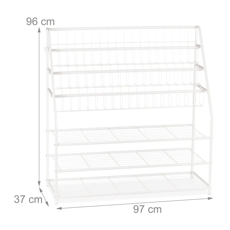 Porte-magazines XL design moderne pour salon 96 x 97 x 37 cm pratique en métal noir 13_0009909
