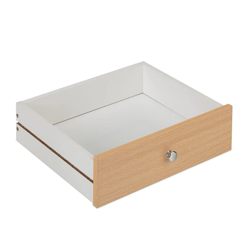 Table de nuit carrée avec 2 tiroirs pratique style scandinave chambre 40 x 40 x 50 cm en bois blanc 13_0013840