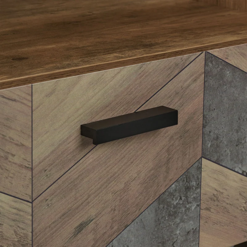 Table d'appoint industrielle rétro 60 x 40 x 50 cm avec tiroir rangement déco salon en bois marron 13_0011075