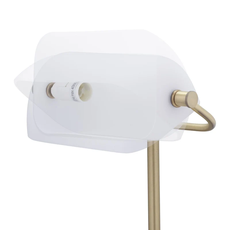 Lampe de bureau antique style art déco abat-jour inclinable 40 x 20 x 20 cm en métal blanc 13_0011717