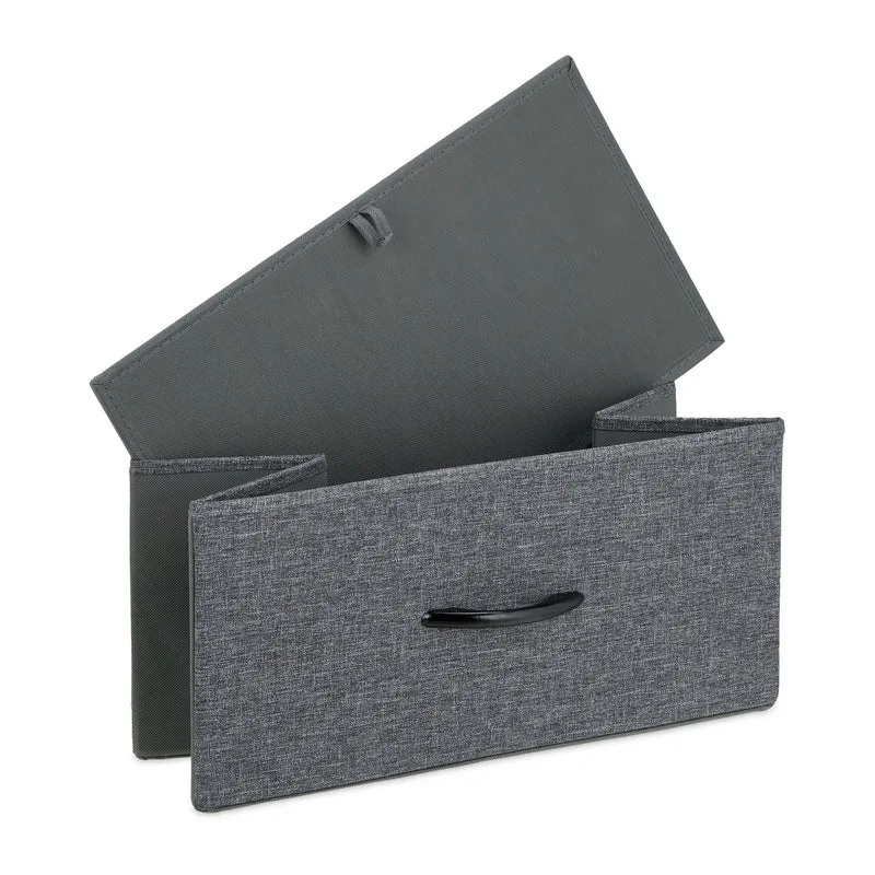 Commode 10 tiroirs design moderne rangement salon chambre 90 x 40 x 80 cm en tissu gris 13_0012819