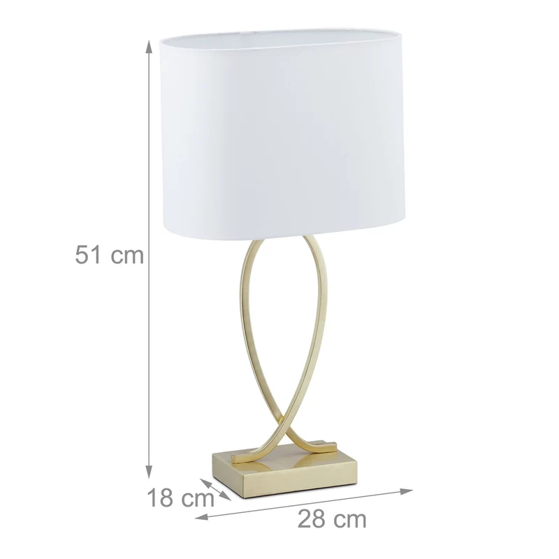 Lampe de table élégante pour salon chambre 30 x 15 cm éclairage tamisé ambiance moderne en tissu blanc 13_0011049