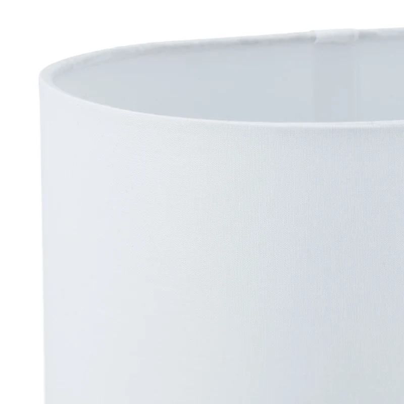 Lampe de table élégante pour salon chambre 30 x 15 cm éclairage tamisé ambiance moderne en tissu blanc 13_0011049