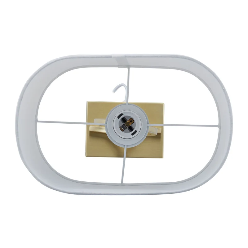 Lampe de table élégante pour salon chambre 30 x 15 cm éclairage tamisé ambiance moderne en tissu blanc 13_0011049
