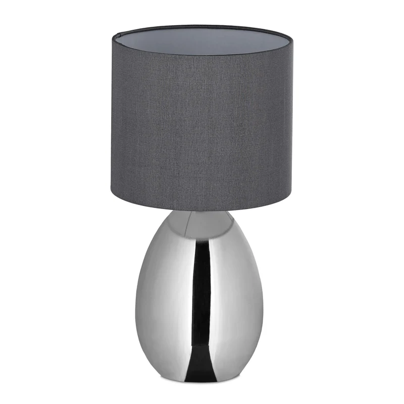 Lampe de chevet tactile moderne 30 x 15 x 15 cm éclairage d'ambiance décoratif en fer argent 13_0010878
