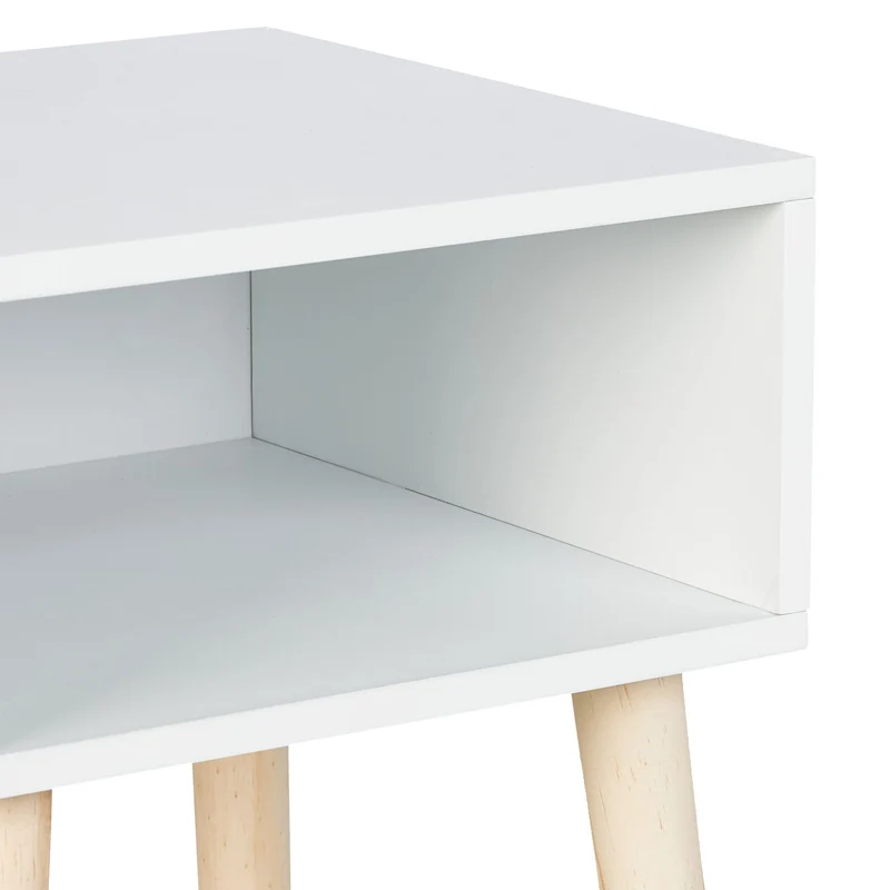 Table de chevet pour enfant rangement jouets 60 x 40 x 70 cm style scandinave en bois blanc 13_0016882