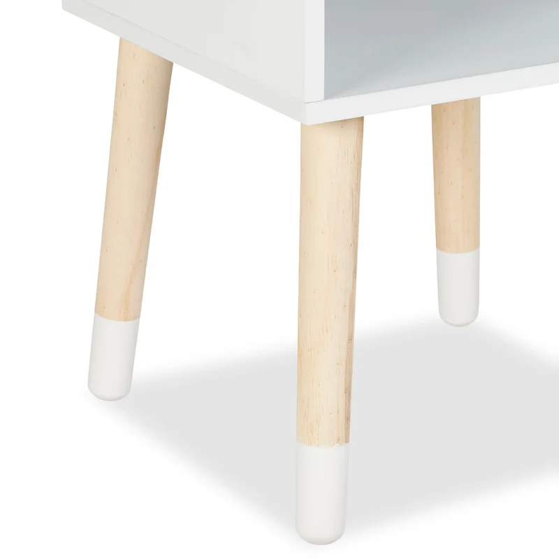 Table de chevet pour enfant rangement jouets 60 x 40 x 70 cm style scandinave en bois blanc 13_0016882