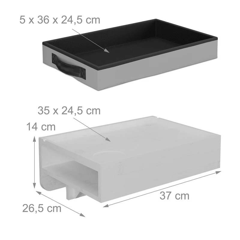 Étagère de lit pratique pour chambre d'adulte ou enfant 14 x 37 x 26,5 cm accessoires intégrés en bambou naturel 13_0016690